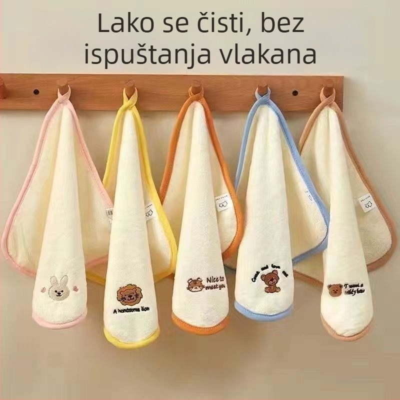 Dječji ručnik za kupanje s izuzetno mekanim coral velvet materijalom od pamuka; na skladištu; proljeće 2025 izdanje; pogodno za djecu 3–8 godina.