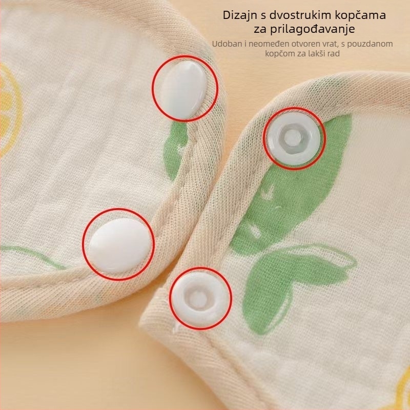 Delicate pamučni vodootporni bebin bib, unisex, uzorak životinja/crtani film, 0–1 godina, sigurnosna razina A