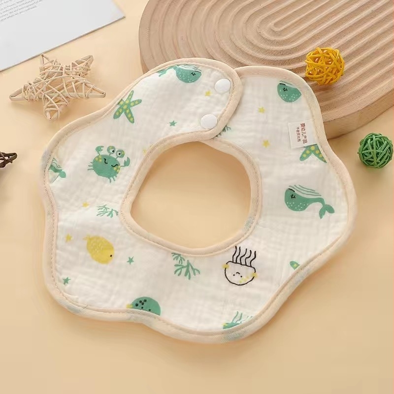 Delicate pamučni vodootporni bebin bib, unisex, uzorak životinja/crtani film, 0–1 godina, sigurnosna razina A