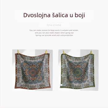 Ženski šal od svile i vune, kvadratnih 65×65 cm, 2025 novi stil, elegantan visokokvalitetan šal za vrat