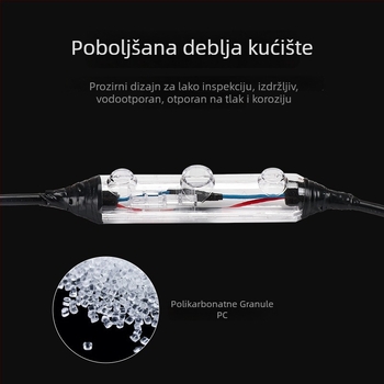 Vodootporna kutija za spajanje s punjenjem ljepilom za vanjske ulične lampe, 1 ulaz, 2 izlaza, izolirana i zaptivena, zaštita od prskanja