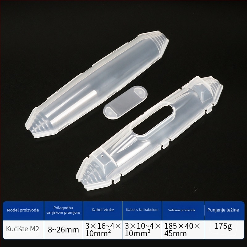 Vodootporna kutija za spajanje s punjenjem ljepilom za vanjske ulične lampe, 1 ulaz, 2 izlaza, izolirana i zaptivena, zaštita od prskanja