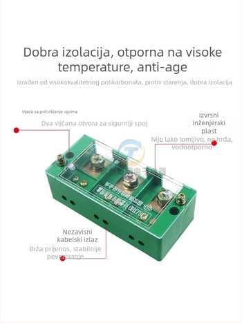 Kutija za razdjelnik električnih krugova, 2 ulaza, 4–16 izlaza, 8 konektora, terminalni blok