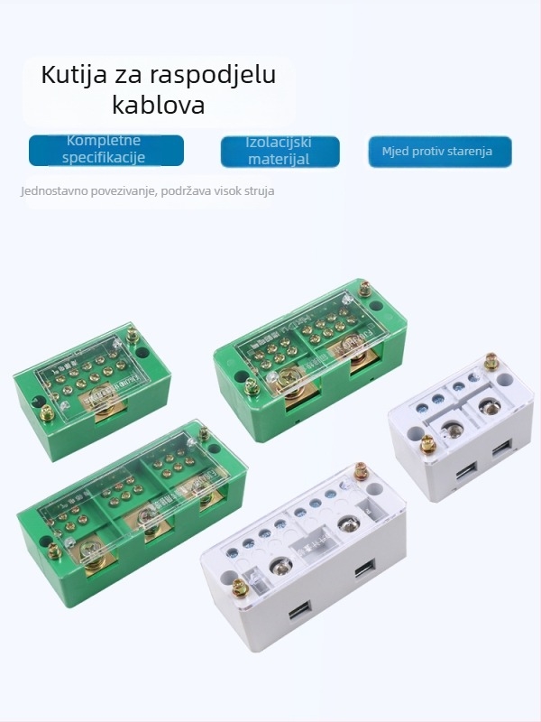 Kutija za razdjelnik električnih krugova, 2 ulaza, 4–16 izlaza, 8 konektora, terminalni blok