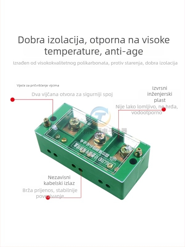 Kutija za razdjelnik električnih krugova, 2 ulaza, 4–16 izlaza, 8 konektora, terminalni blok