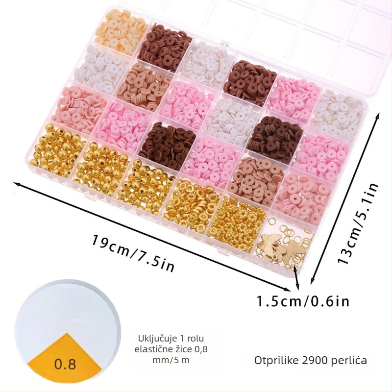 DIY set nakita za djecu – perle od meke gline, završni premaz pečenjem, kružni uzorak, INS stil
