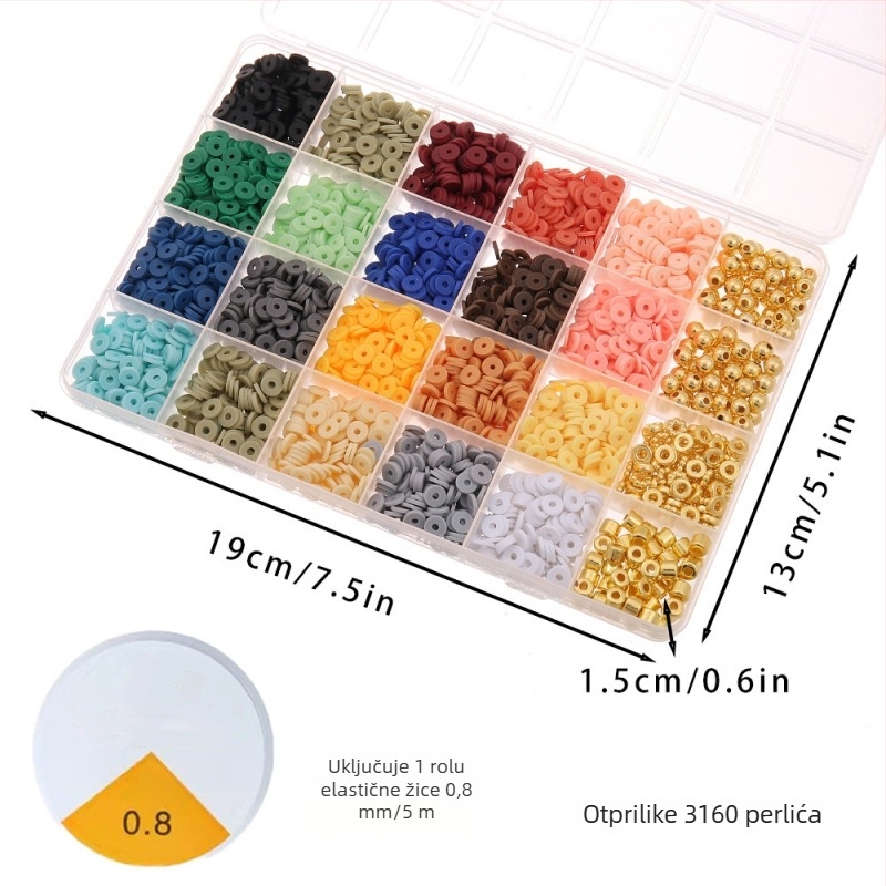 DIY set nakita za djecu – perle od meke gline, završni premaz pečenjem, kružni uzorak, INS stil