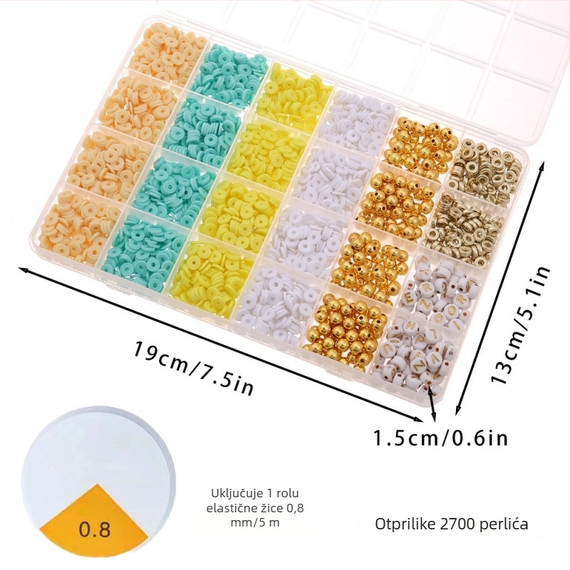 DIY set nakita za djecu – perle od meke gline, završni premaz pečenjem, kružni uzorak, INS stil