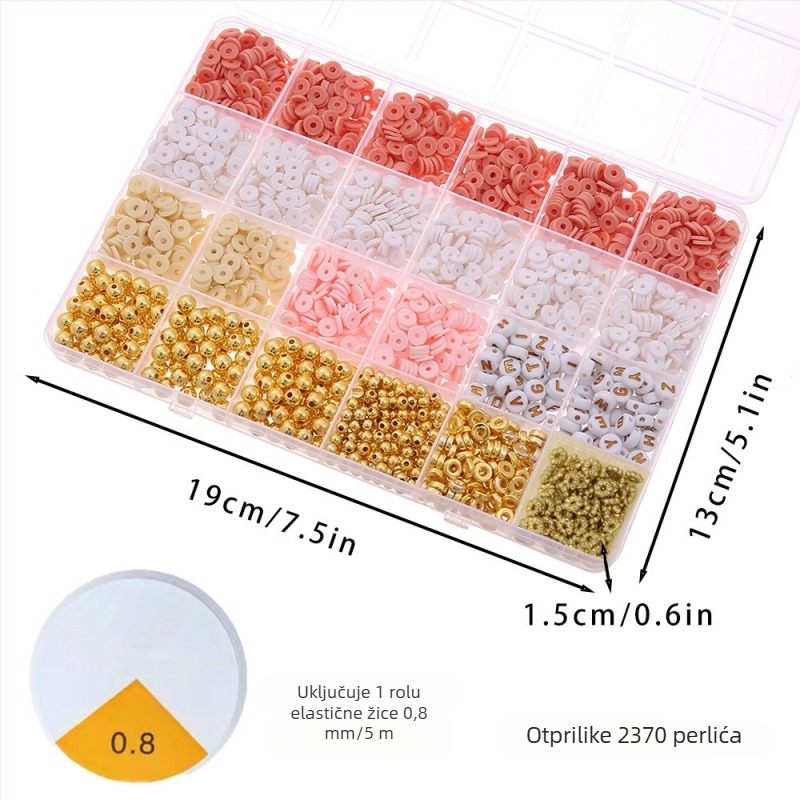 DIY set nakita za djecu – perle od meke gline, završni premaz pečenjem, kružni uzorak, INS stil