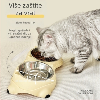 Miska za mačke od nehrđajućeg čelika, pribor za hranjenje kućnih ljubimaca, podrijetlo Zhejiang