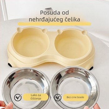 Miska za mačke od nehrđajućeg čelika, pribor za hranjenje kućnih ljubimaca, podrijetlo Zhejiang