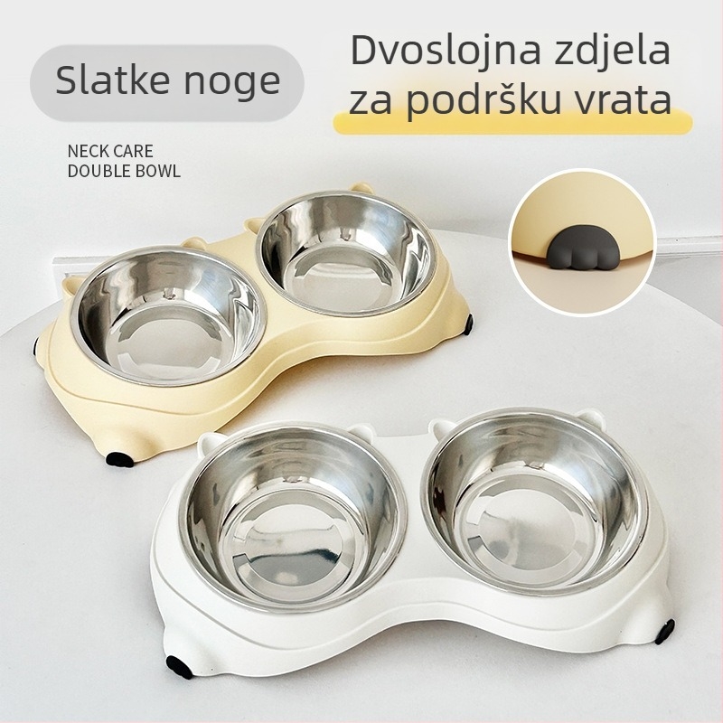 Miska za mačke od nehrđajućeg čelika, pribor za hranjenje kućnih ljubimaca, podrijetlo Zhejiang