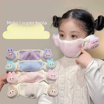 Dječja topla maska s ušnim zaštitama — sve-u-jednom: poliester vlakno, vezeno, karikatura uzorak, zaštita od prašine