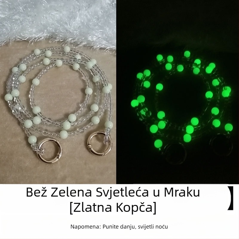 Pearls Tanka lančana traka za torbu s kristalima u srebrnom premazu – dugi ramenski remen s zamjenjivim perlama