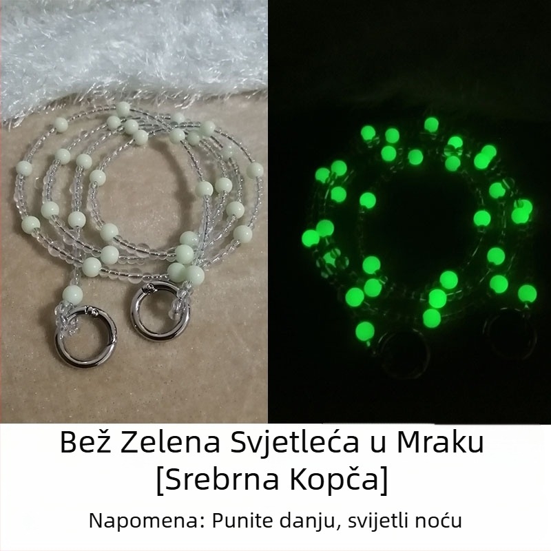 Pearls Tanka lančana traka za torbu s kristalima u srebrnom premazu – dugi ramenski remen s zamjenjivim perlama