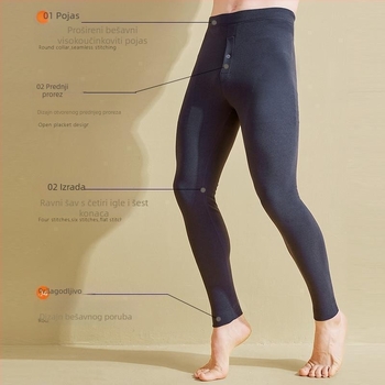 Samonagrađujuće fleecem obložene termalne gaće s koljenom zaštitom, unisex, jesen-zima
