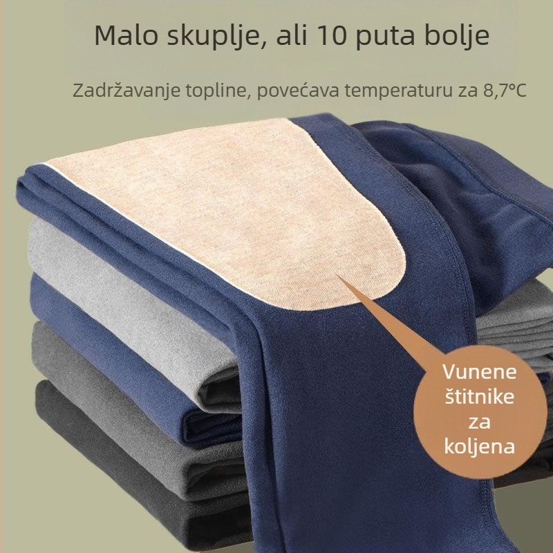 Samonagrađujuće fleecem obložene termalne gaće s koljenom zaštitom, unisex, jesen-zima