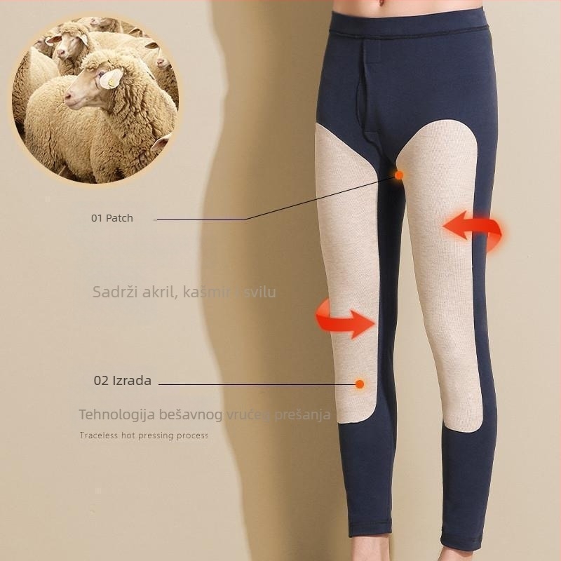 Samonagrađujuće fleecem obložene termalne gaće s koljenom zaštitom, unisex, jesen-zima