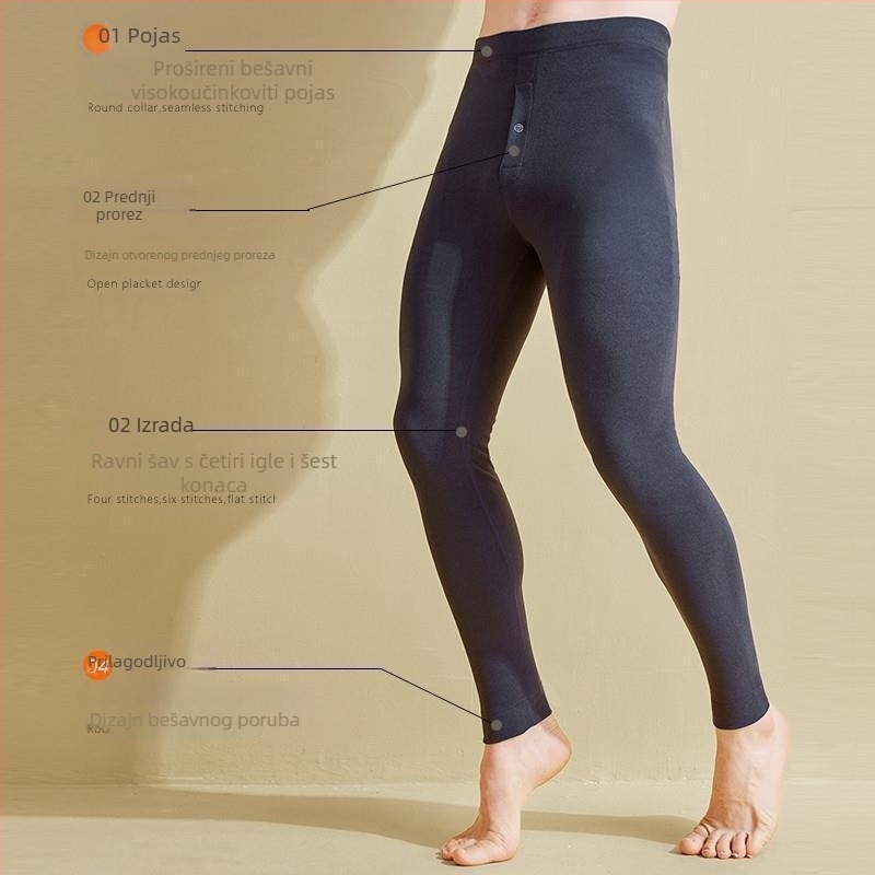 Samonagrađujuće fleecem obložene termalne gaće s koljenom zaštitom, unisex, jesen-zima