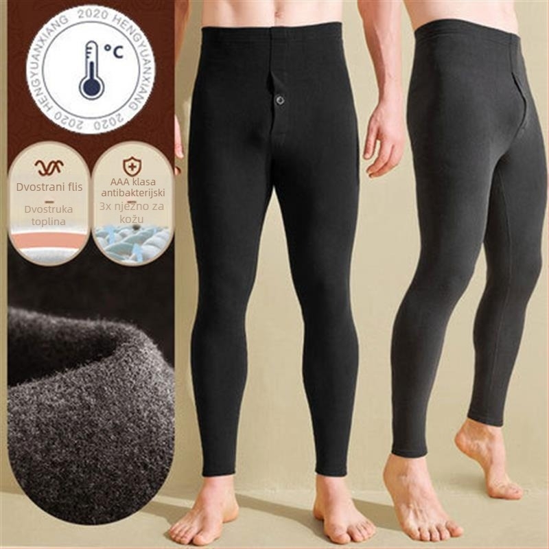 Samonagrađujuće fleecem obložene termalne gaće s koljenom zaštitom, unisex, jesen-zima
