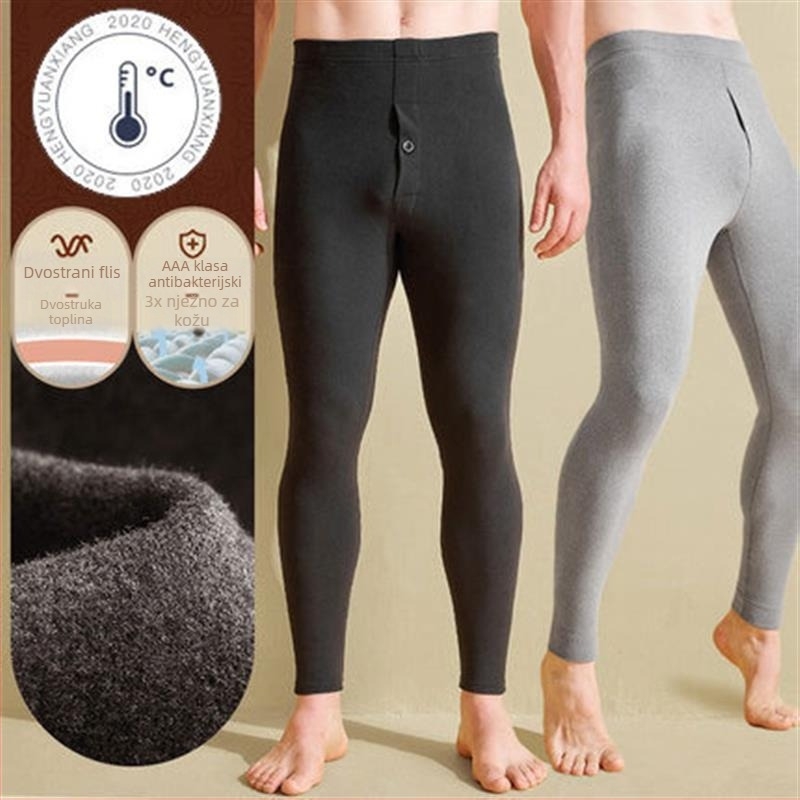 Samonagrađujuće fleecem obložene termalne gaće s koljenom zaštitom, unisex, jesen-zima
