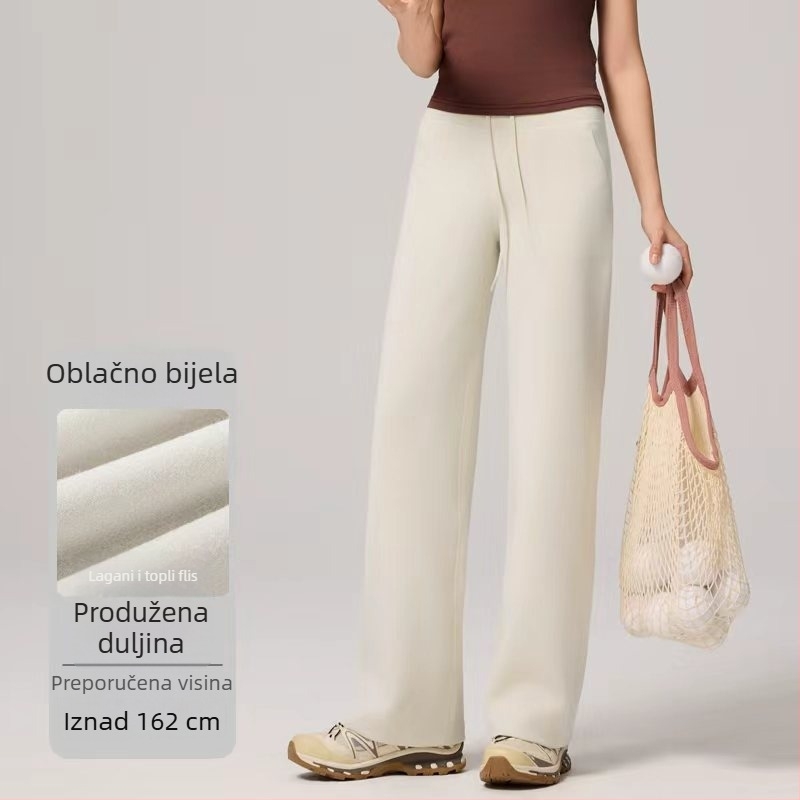 Modal hlače s prozračnim slojem zraka, visokim strukom, ravni kroj, vezanje na špage, sportske široke hlače, ležerne za žene