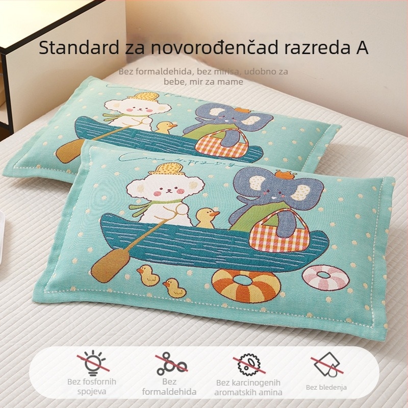 Airsl Dječja jastučnica, 50/50 pamuk-poliester, Jacquard tkanina, Cartoon stil, Yarn-dyed, 30s tkanina