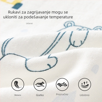 Dječji spavaći vreć za bebu od čiste pamuk gaze, sve-u-jednom, deblji, dijagonalno preklop, za proljeće, jesen i zimu
