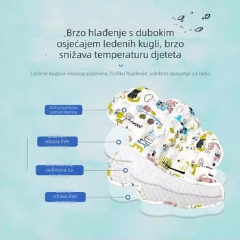 Jastučnica za dječja kolica s hladiPVC materijalom, univerzalna za kolica i stolice za jelo, jastučić s ledenim perlama