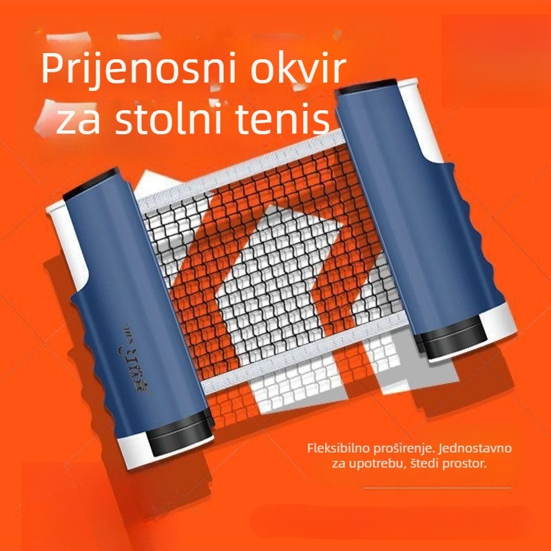 Okvir mreže za stolni tenis – prijenosni, mreža koja se izvlači, za unutarnju i vanjsku upotrebu, univerzalna središnja mreža