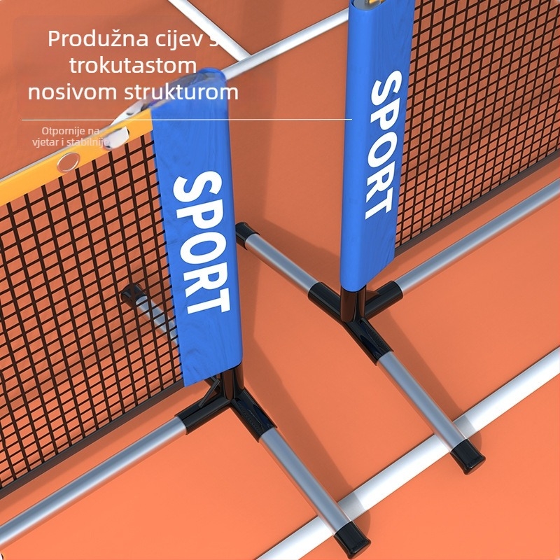 Stalak za pickleball od nehrđajućeg čelika – sklopiv, uklonjiv i prilagodljiv, 2-3 kg, stupac/držač lopti