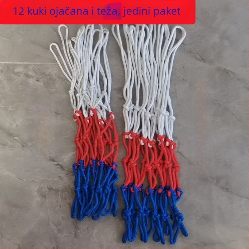 Košarkaška mreža – debeli mreža za koš, kompatibilna s stupom/okvirom, vanjska uporaba