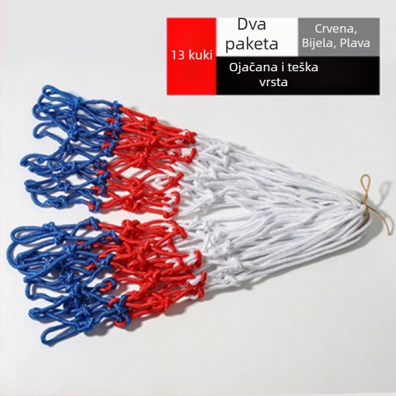 Košarkaška mreža – debeli mreža za koš, kompatibilna s stupom/okvirom, vanjska uporaba