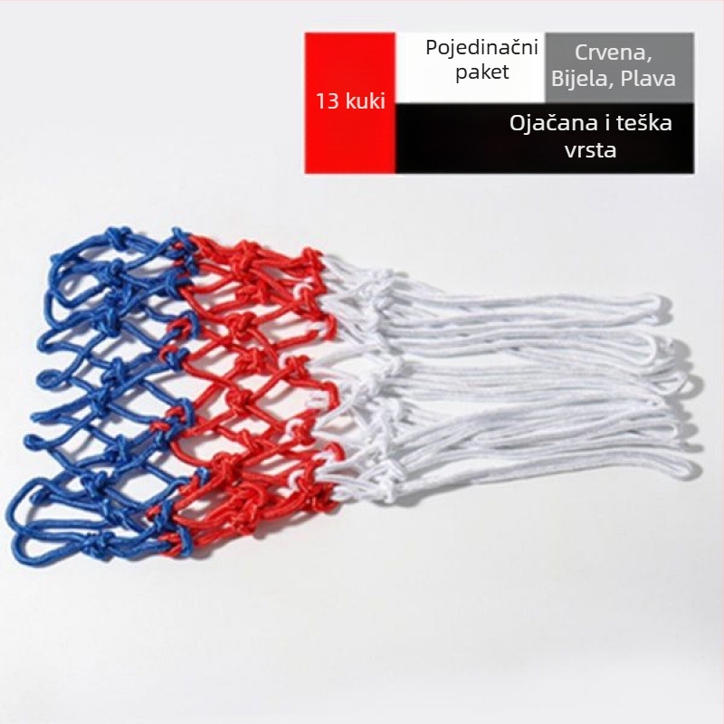 Košarkaška mreža – debeli mreža za koš, kompatibilna s stupom/okvirom, vanjska uporaba