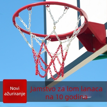 Koš za košarku s mrežom od čelične lanca, ojačana mreža s 13 kukama i metalni okvir s 12 kukama