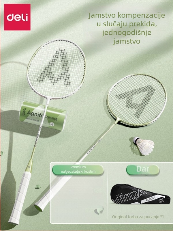 Reket za badminton Effective — težina 95–100 g, okvir od željeznog legura, drška G5, tip reketa: ravni udar, tvrdoća šipke: srednja.