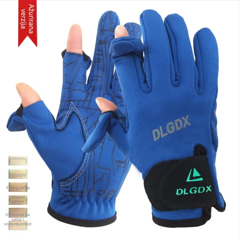 dlgdx Rukavice za fotografiju i ribolov s otvorenim prstima, vodootporne, unisex, odrasli, s premazom, za biciklizam i utrke