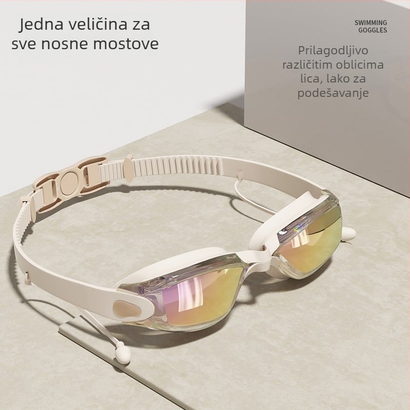 Plivačke naočale s korekcijom miopije, HD vodootporne PC leće s anti-zamagljivanjem, za odrasle