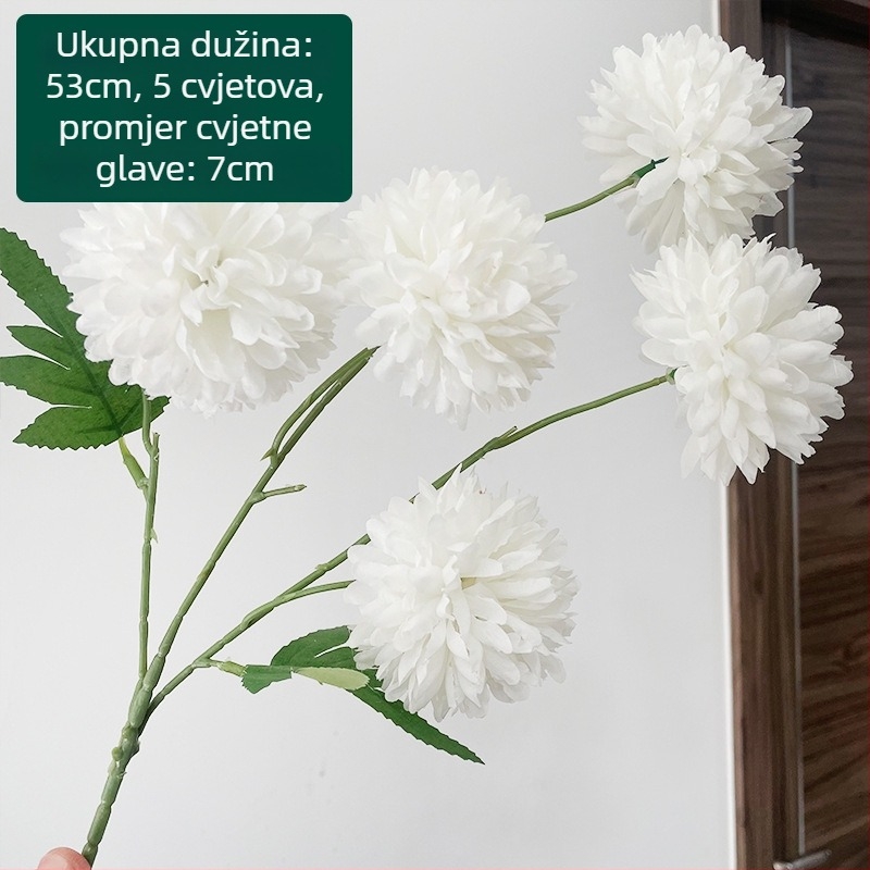 Petokraka svilenih krizantema - umjetni cvijet za vanjsku upotrebu, rekviziti za fotografiju, kućna dekoracija; marka Zixu, kod 2