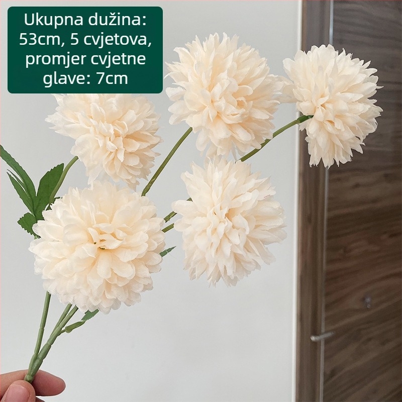 Petokraka svilenih krizantema - umjetni cvijet za vanjsku upotrebu, rekviziti za fotografiju, kućna dekoracija; marka Zixu, kod 2
