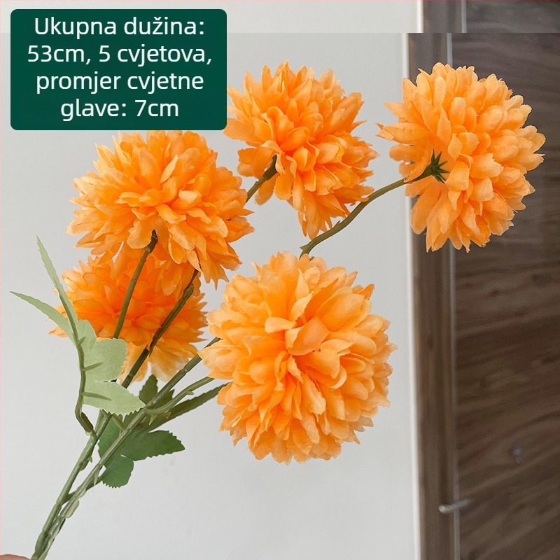 Petokraka svilenih krizantema - umjetni cvijet za vanjsku upotrebu, rekviziti za fotografiju, kućna dekoracija; marka Zixu, kod 2