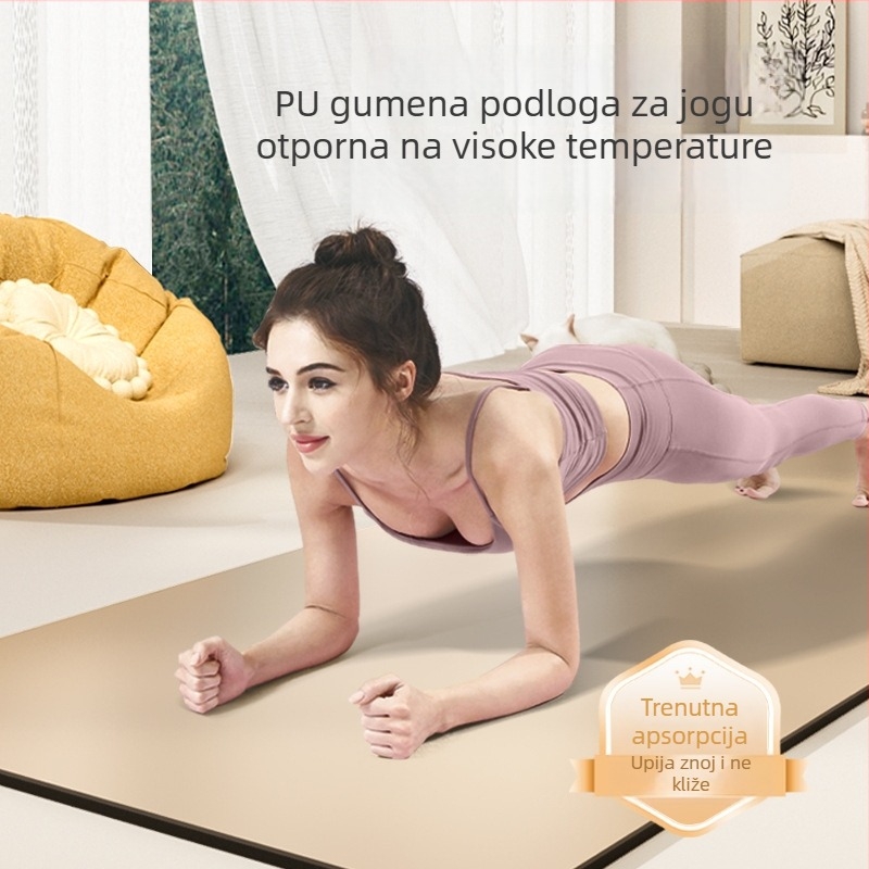 Visokokvalitetna joga prostirka od PU i gume, protivklizna, tiha, debela i široka 68 cm, dimenzije 183×68 cm ili 80 cm