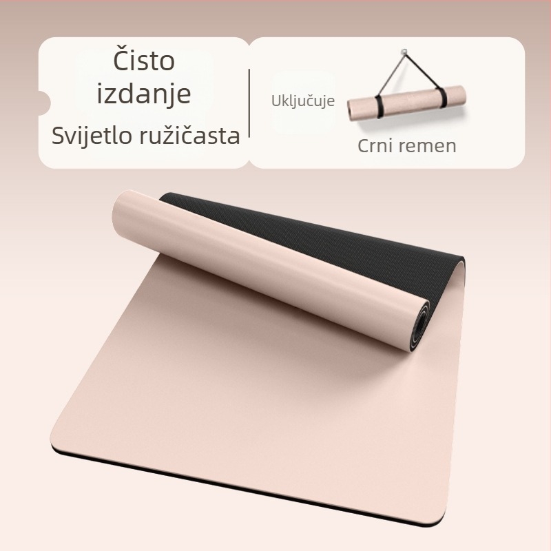 Visokokvalitetna joga prostirka od PU i gume, protivklizna, tiha, debela i široka 68 cm, dimenzije 183×68 cm ili 80 cm