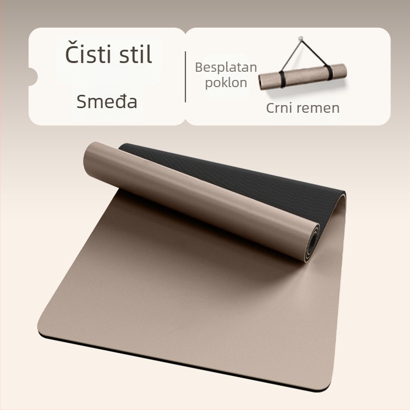 Visokokvalitetna joga prostirka od PU i gume, protivklizna, tiha, debela i široka 68 cm, dimenzije 183×68 cm ili 80 cm