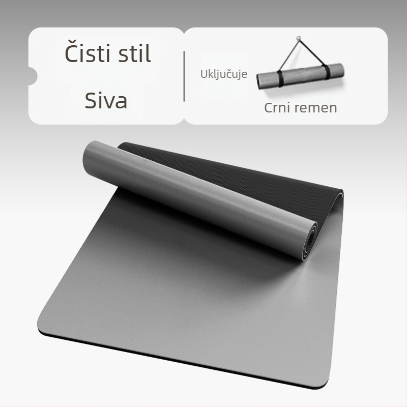 Visokokvalitetna joga prostirka od PU i gume, protivklizna, tiha, debela i široka 68 cm, dimenzije 183×68 cm ili 80 cm