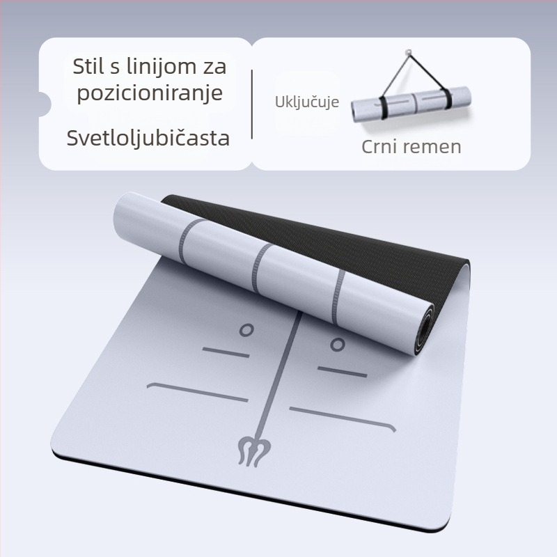 Visokokvalitetna joga prostirka od PU i gume, protivklizna, tiha, debela i široka 68 cm, dimenzije 183×68 cm ili 80 cm
