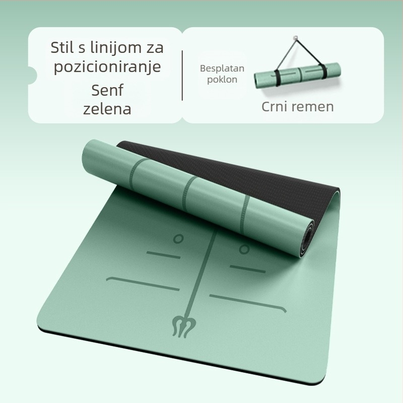 Visokokvalitetna joga prostirka od PU i gume, protivklizna, tiha, debela i široka 68 cm, dimenzije 183×68 cm ili 80 cm