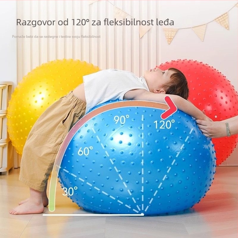 ABS joga lopta za djecu i bebe — debela, otporna na eksploziju fitness lopta za senzornu stimulaciju (dizajn zmaja)