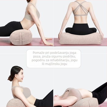 Joga jastuk s punjenjem od heljde, pomoćno sredstvo za Iyengar i Yin jogu, za trudnice, jastuk za struk, kvadratno-cilindričnog oblika