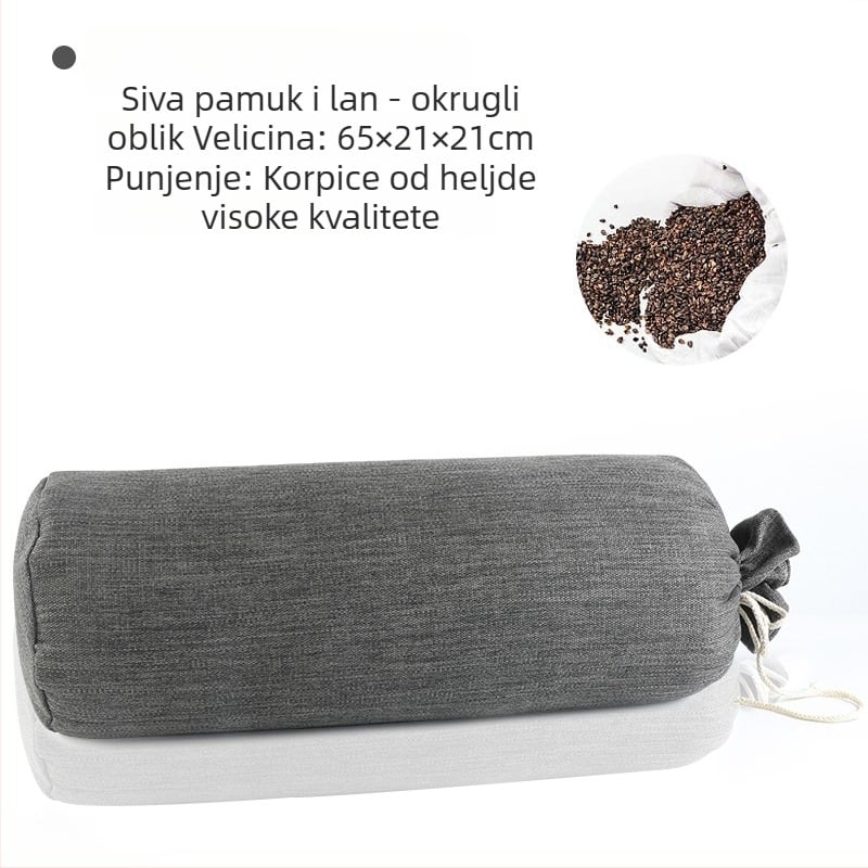 Joga jastuk s punjenjem od heljde, pomoćno sredstvo za Iyengar i Yin jogu, za trudnice, jastuk za struk, kvadratno-cilindričnog oblika